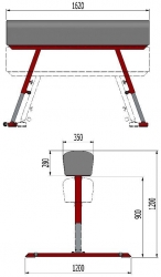 Tělocvičný kůň stavitelný 90 - 120 cm